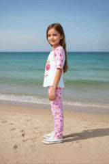 Clothe Funn Girls Balloon Printed Half Sleeve T-Shirt & Pant Set, White/Pink
Half Sleeve T-Shirt & Pant