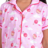 Clothe Funn Girls Balloon Print Night Suit, Pink
Half Sleeve Shirt & Pant