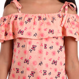 Clothe Funn Girls Butterfly Printed Set, Peach AOP
Top & Shorts