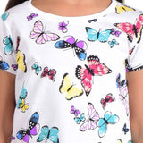 Clothe Funn Girls Butterfly Printed Half Sleeve T-Shirt & Pants Set, White/Sea Green
Half Sleeve T-Shirt & Pant