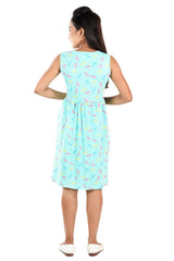 Clothe Funn Girls Butterfly Printed Sleevless Frock, Mint Green
Sleeveless Frock