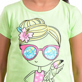 Clothe Funn Girls California Printed Set, Lime Green
Half Sleeve T-Shirt & Shorts