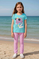 Clothe Funn Girls Camera Printed Half Sleeves T-Shirt & Pants Set, Blue/Pink
Half Sleeve T-Shirt & Pant