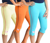 Clothe Funn Girls Capri, Combo 2:- Lemon, Orange, & Sky Blue (Pack of 3)
3/4th Length Capri