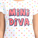 Clothe Funn Girls Diva Printed Set, White/Coral
Half Sleeve T-Shirt & Shorts
