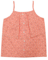 Clothe Funn Girls Dotted Spaghetti Top Co-ord Set, Peach
Sleeveless Top & Shorts