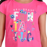 Clothe Funn Girls Fantastic Printed Set, Pink/Royal Blue
Half Sleeve T-Shirt & Shorts