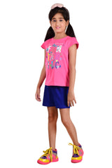 Clothe Funn Girls Fantastic Printed Set, Pink/Royal Blue
Half Sleeve T-Shirt & Shorts