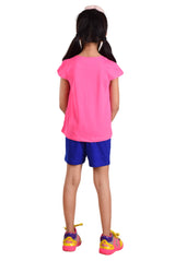 Clothe Funn Girls Fantastic Printed Set, Pink/Royal Blue
Half Sleeve T-Shirt & Shorts