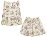 Clothe Funn Girls Flower Printed Co-Ord Set, Cream AOP
Cap Sleeve Top & Skirt