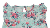 Clothe Funn Girls Flower Printed Co-Ord Set, Sky Blue AOP
Cap Sleeve Top & Skirt