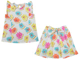 Clothe Funn Girls Flower Printed Co-Ord Set, White
Cap Sleeve Top & Skirt