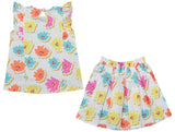 Clothe Funn Girls Flower Printed Co-Ord Set, White
Cap Sleeve Top & Skirt