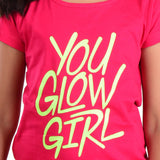Clothe Funn Girls Glow Printed Set, Fuschia
Half Sleeve T-Shirt & Shorts
