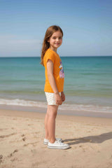 Clothe Funn Girls Printed Half Sleeve T-Shirts & Shorts Set, Orange/White & Coral/White (Pack of 2)
Half Sleeve T-Shirt & Shorts
