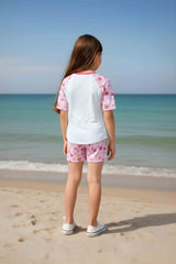 Clothe Funn Girls Chest Printed Half Sleeves T-Shirts & Shorts Sets, Pink/White & White/Pink (Pack of 2)
Half Sleeve T-Shirt & Shorts