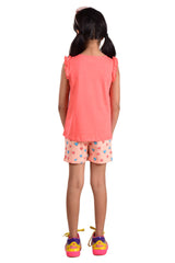 Clothe Funn Girls Heart Printed Set, Coral /Peach
T-Shirt & Shorts