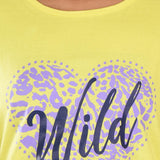 Clothe Funn Girls Heart Printed Set, Yellow/Navy AOP
Half Sleeve T-Shirt & Pants