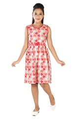 Clothe Funn Girls Heart Printed Sleeveless Frock, Peach
Sleeveless Frock