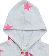 Clothe Funn Girls Star Printed Hooded Jacket & Track Pant Set, Ecru Melange
Full Sleeve Jacket & Pant