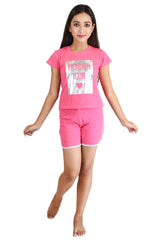 Clothe Funn Girls Icon Printed Crop Top Set, Pink
Crop Top & Shorts