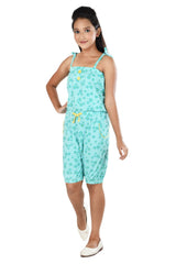 Clothe Funn Girls Floral Printed Jumpsuit, Mint Green
Knee Length Jumpsuit