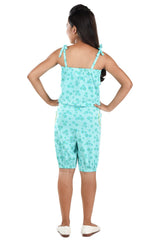 Clothe Funn Girls Floral Printed Jumpsuit, Mint Green
Knee Length Jumpsuit