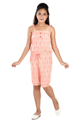 Clothe Funn Girls Butterfly Printed Jumpsuit, Peach
Knee Length Jumpsuit