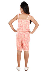 Clothe Funn Girls Butterfly Printed Jumpsuit, Peach
Knee Length Jumpsuit
