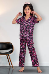 Clothe Funn Girls Letter Printed Night Suit, Black
Half Sleeve Shirt & Pant