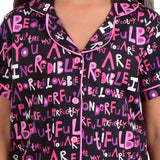 Clothe Funn Girls Letter Printed Night Suit, Black
Half Sleeve Shirt & Pant