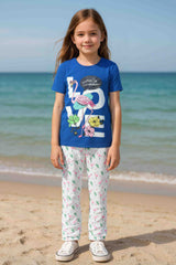 Clothe Funn Girls Love Printed Half Sleeves T-Shirt & Pants Set, Royal/White
Half Sleeve T-Shirt & Pant