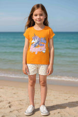 Clothe Funn Girls Magical Printed Half Sleeve T-Shirt & Shorts Set, Orange/Off-White
Half Sleeve T-Shirt & Shorts