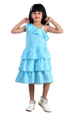 Clothe Funn Girls Polka Dotted Off Shoulder Fancy Dress, Blue
Off Shoulder Frock