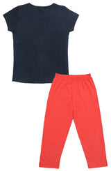 Clothe Funn Girls Paris Printed Half Sleeve T-Shirt & Pants Set, Navy/Coral
Half Sleeve T-Shirt & Pant