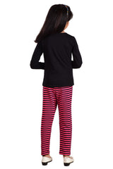 Clothe Funn Girls Paris Printed Coordinate Set, Black/Fuschia
Full Sleeve T-Shirt & Pant