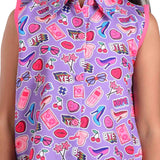 Clothe Funn Girls Phone Printed Set, Purple
Sleeveless Shirt & Shorts