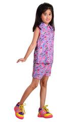 Clothe Funn Girls Phone Printed Set, Purple
Sleeveless Shirt & Shorts