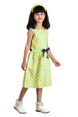 Clothe Funn Girls Polka Dotted Dress, Yellow
Sleeveless Frock