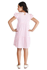 Clothe Funn Girls Polka Dotted Frock, White
Short Sleeves Frock