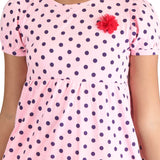 Clothe Funn Girls Polka Printed Frock, Pink
Short Sleeves Frock