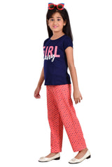 Clothe Funn Girls Printed Half Sleeve T-Shirt & Pants Set, Navy/Coral
Half Sleeve T-Shirt & Pant