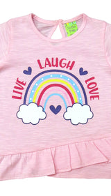Clothe Funn Girls Rainbow Printed Set, Pink/Aqua Aop
Full Sleeve T-Shirt & Pant