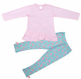 Clothe Funn Girls Rainbow Printed Set, Pink/Aqua Aop
Full Sleeve T-Shirt & Pant
