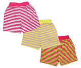 Clothe Funn Girls Stripes Printed Hot Shorts, Combo 6:- Purple/Yellow, Fuschia/White, Fuschia/Lime (Pack of 3)
Above Knee Length Shorts