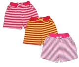 Clothe Funn Girls Stripes Printed Hot Shorts, Combo 5:- Red/Yellow, Fuschia/Pink, White/Pink (Pack of 3)
Above Knee Length Shorts