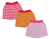 Clothe Funn Girls Stripes Printed Hot Shorts, Combo 5:- Red/Yellow, Fuschia/Pink, White/Pink (Pack of 3)
Above Knee Length Shorts