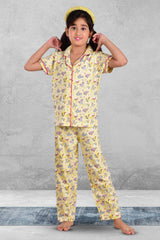 Clothe Funn Girls Skate Printed Nightsuit, Lemon
Half Sleeve Shirt & Pant
