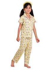 Clothe Funn Girls Skate Printed Nightsuit, Lemon
Half Sleeve Shirt & Pant
