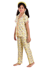 Clothe Funn Girls Skate Printed Nightsuit, Lemon
Half Sleeve Shirt & Pant